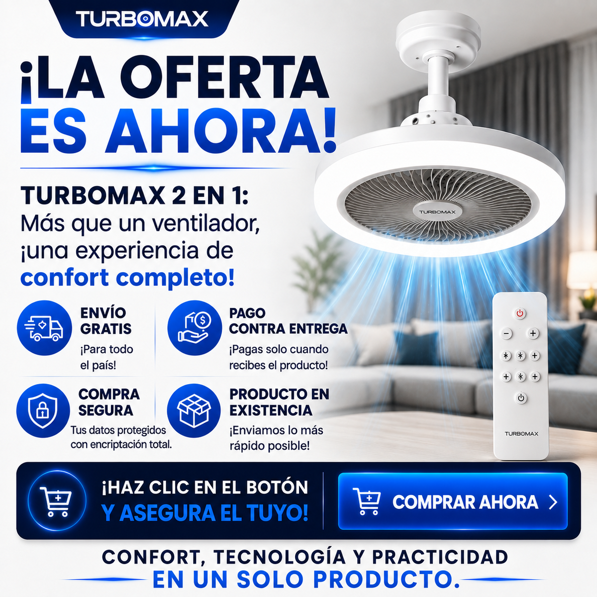 Ventilador Inteligente de LED 2 en 1 TurboMax™ -KITS: 2, 3 unidades