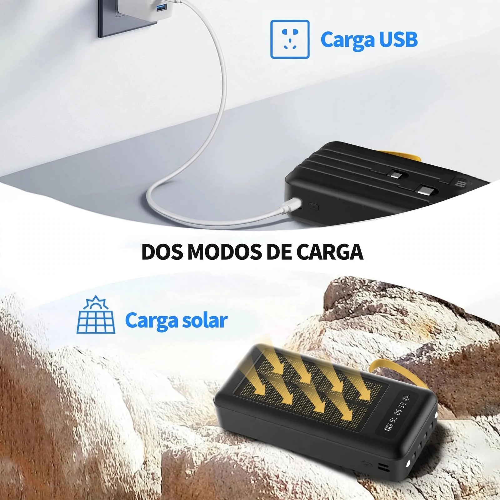Kit de Emergencia Solar 20.000 mAh — Que Nunca te Falten Energía, Luz y Comunicación