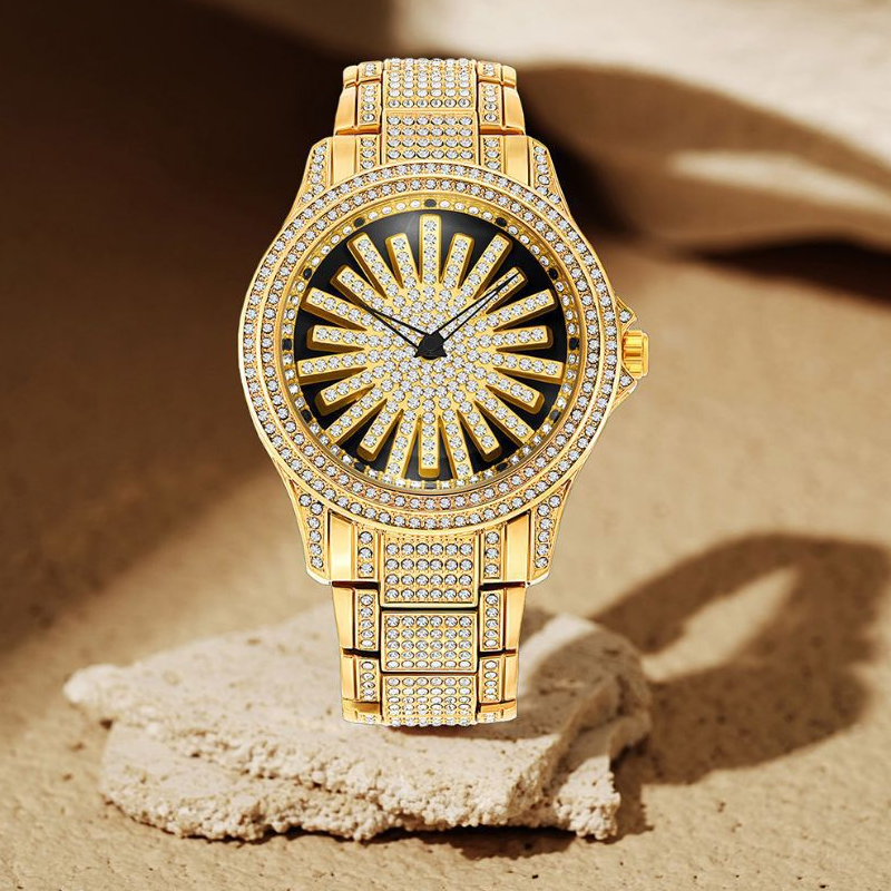 ⌚ ¡50% DE DESCUENTO AHORA! 💎 Reloj Iced-Out para Hombre con Dial Giratorio – Cristales Brillantes, Cuarzo Preciso y Vidrio Mineral Resistente ✨