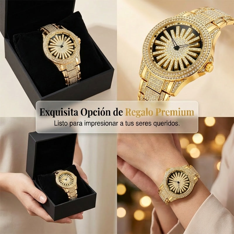 ⌚ ¡50% DE DESCUENTO AHORA! 💎 Reloj Iced-Out para Hombre con Dial Giratorio – Cristales Brillantes, Cuarzo Preciso y Vidrio Mineral Resistente ✨