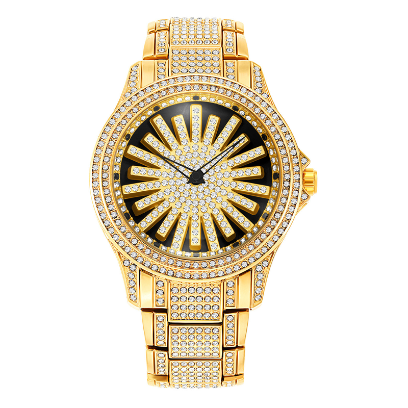 ⌚ ¡50% DE DESCUENTO AHORA! 💎 Reloj Iced-Out para Hombre con Dial Giratorio – Cristales Brillantes, Cuarzo Preciso y Vidrio Mineral Resistente ✨