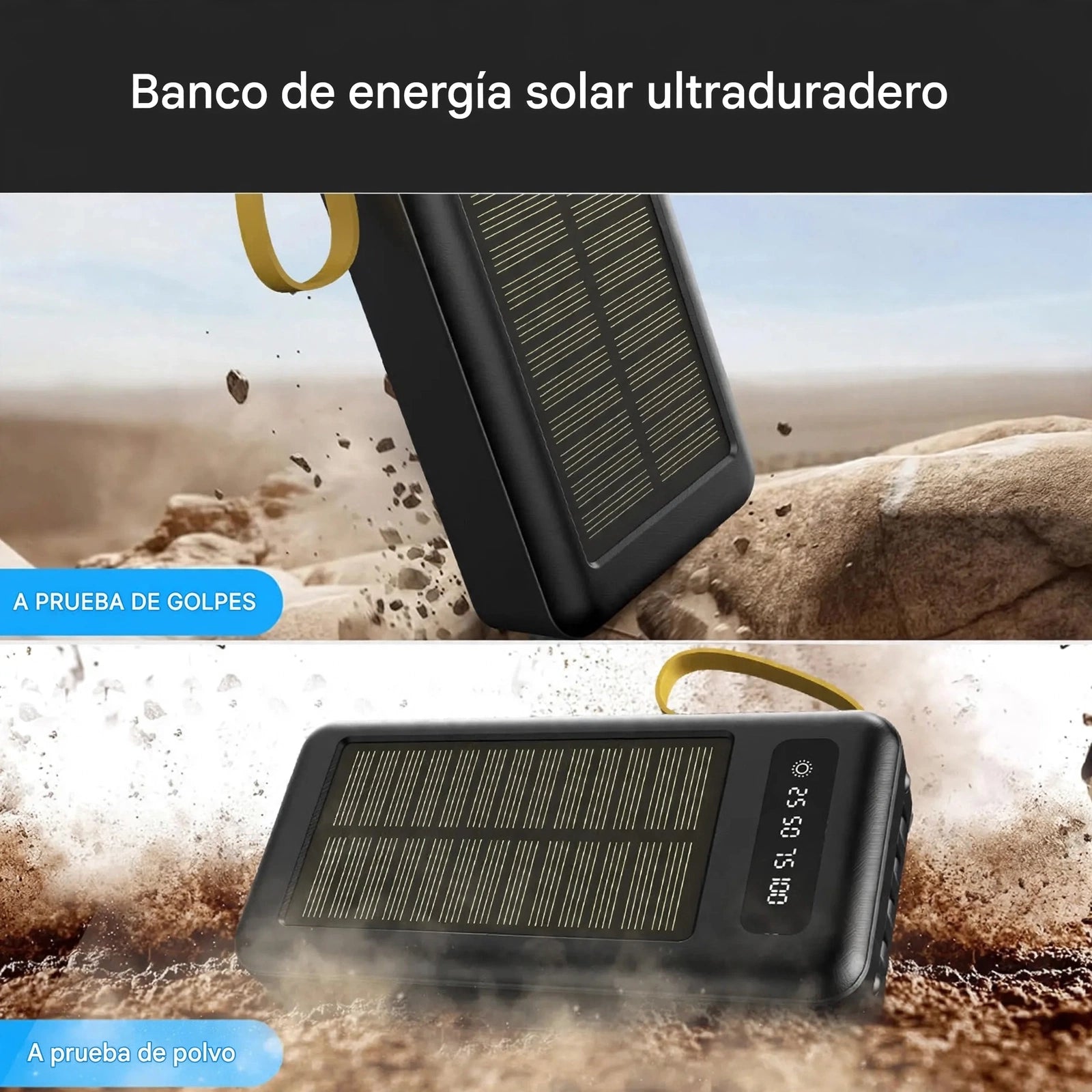 Kit de Emergencia Solar 20.000 mAh — Que Nunca te Falten Energía, Luz y Comunicación